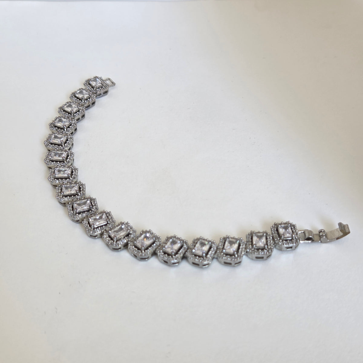Emerald-Cut Zircon Tennis Bracelet