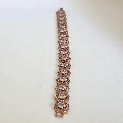 Emerald-Cut Zircon Tennis Bracelet