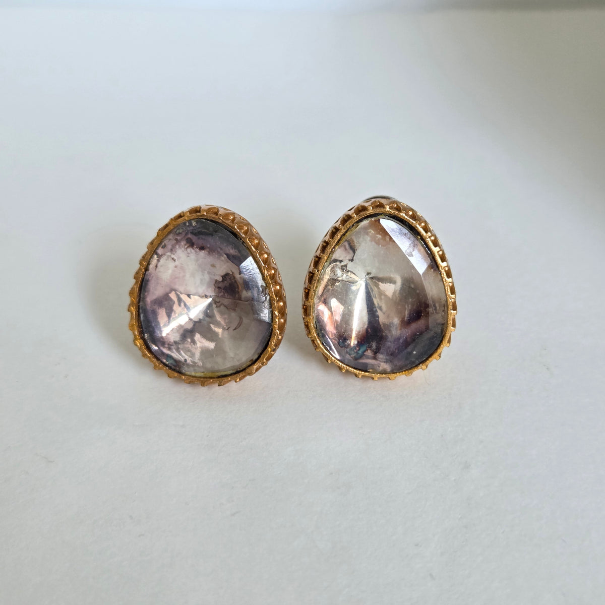 Kundan Gold Organic Stud Earrings