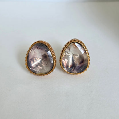 Kundan Gold Organic Stud Earrings