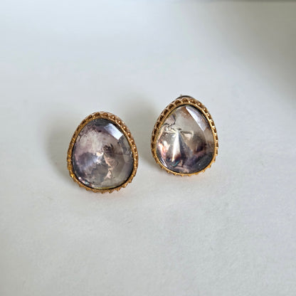 Kundan Gold Organic Stud Earrings
