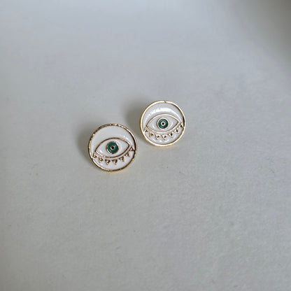 Enamelled Evil Eye Studs