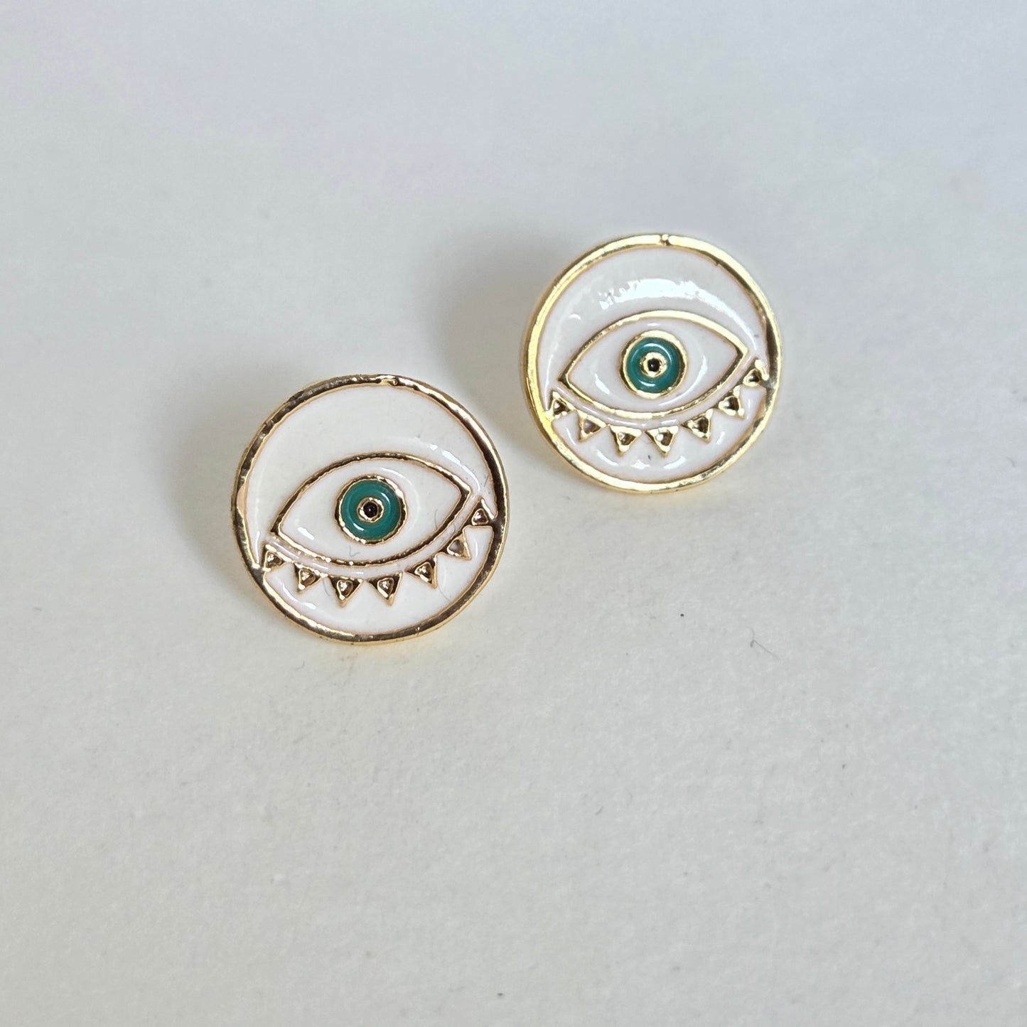 Enamelled Evil Eye Studs