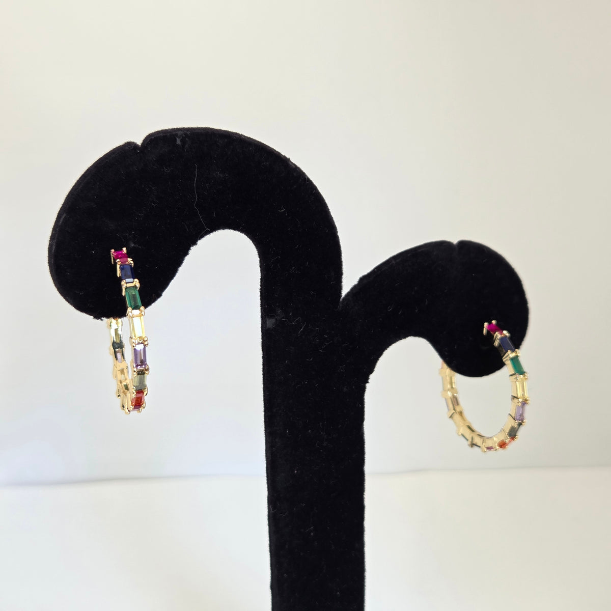 Rainbow Baguette Hoops