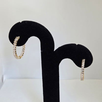 Crystal Baguette Hoops