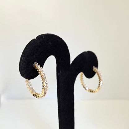 Crystal Baguette Hoops