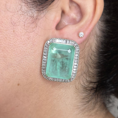 Doublet Earrings with Zircon Accents