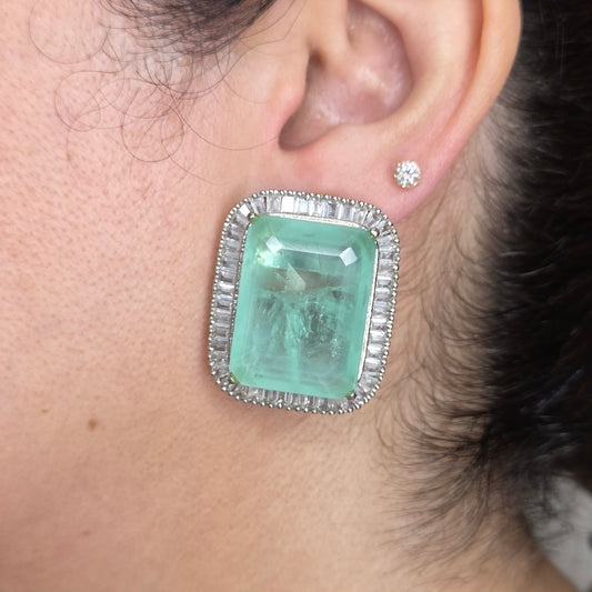 Doublet Earrings with Zircon Accents