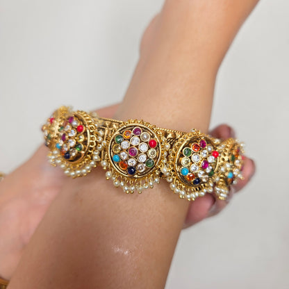 Multicolour Kundan Stone Bangle Set