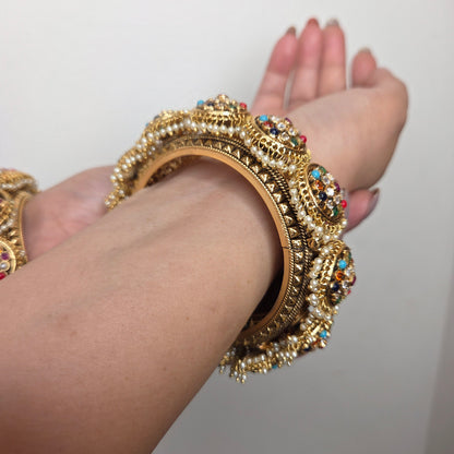Multicolour Kundan Stone Bangle Set