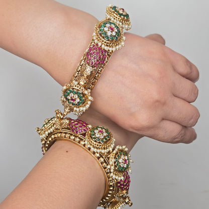 Multicolour Kundan Regal Traditional Bangle