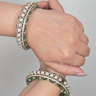 Emerald Kundan Kada Bangles