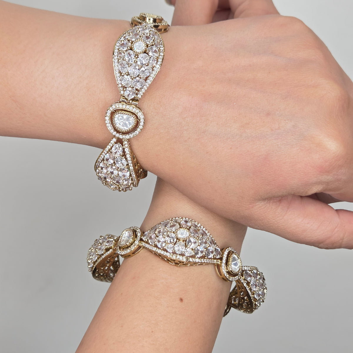 Polki Studded Statement Bangle Set