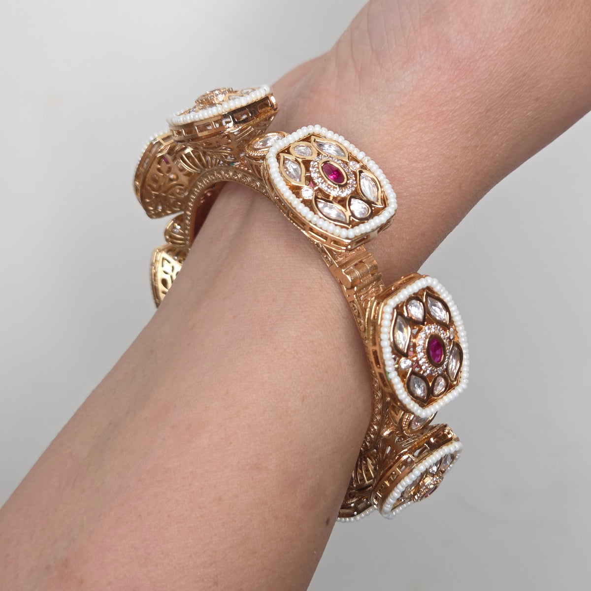 Ruby Kundan Traditional Bangle
