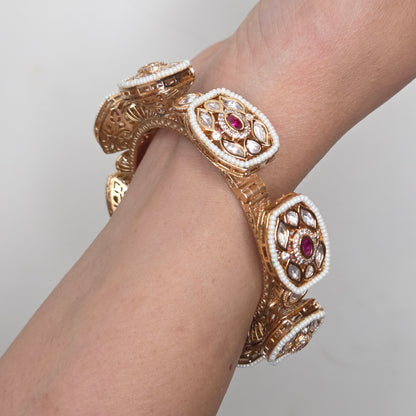 Ruby Kundan Traditional Bangle
