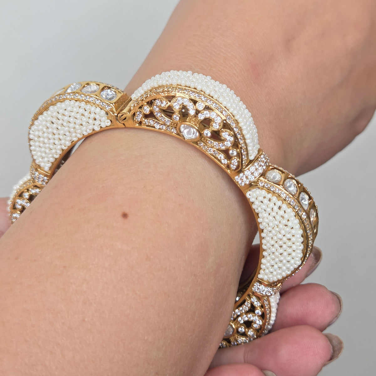 Pearl Kundan Heritage Bangle