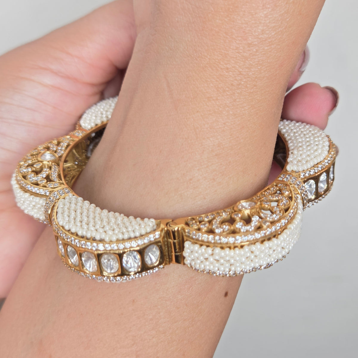 Pearl Kundan Heritage Bangle