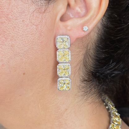 Champagne Faux Diamond Tennis Necklace Set