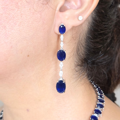 Regal Oval Gemstone Necklace Set