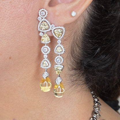 Champagne Cascading Statement Necklace Set