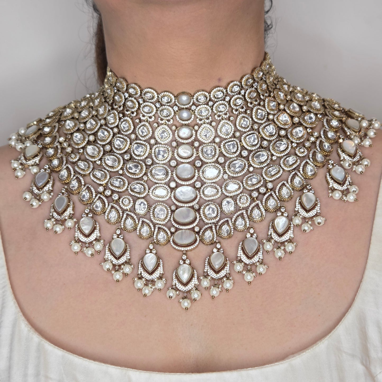 Royal Kundan Polki Choker Necklace Set