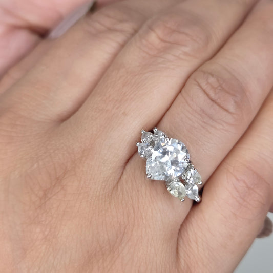 Pear Zircon Solitaire Ring