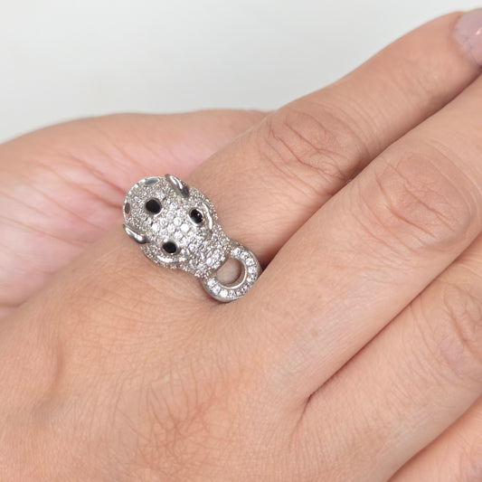 Zircon Studded Leopard Ring