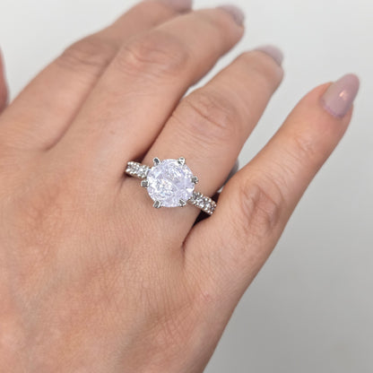 Zircon Solitaire Studded Ring