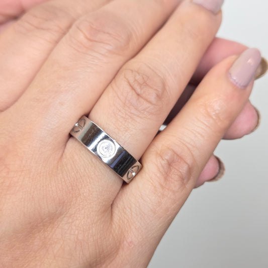 Silver Finish Minimal Band Ring
