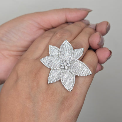 Floral Zircon Cocktail Ring