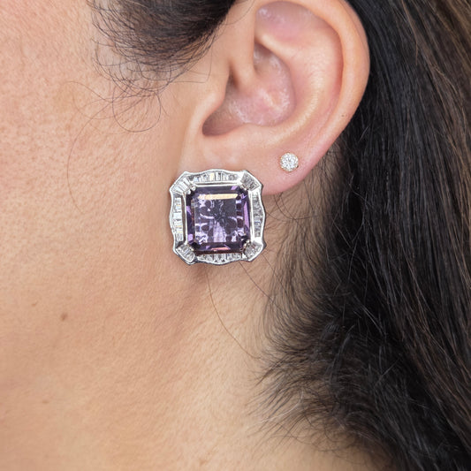 Lilac Crystal Zircon Studs