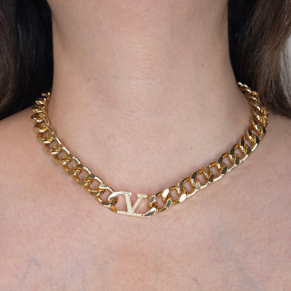 Urban Linked Gold Finish Necklace