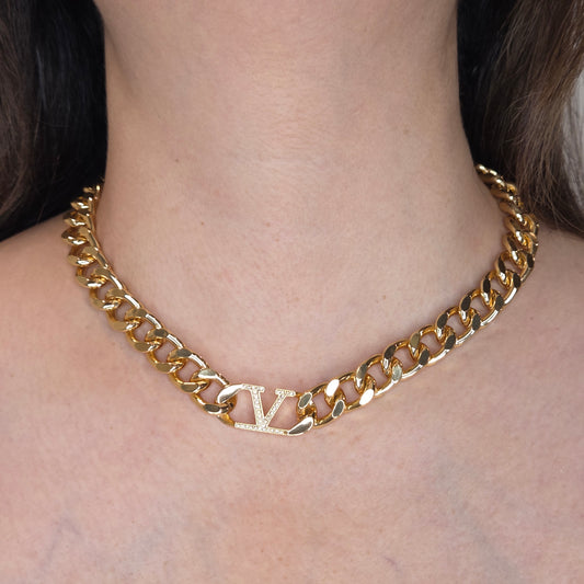 Urban Linked Gold Finish Necklace