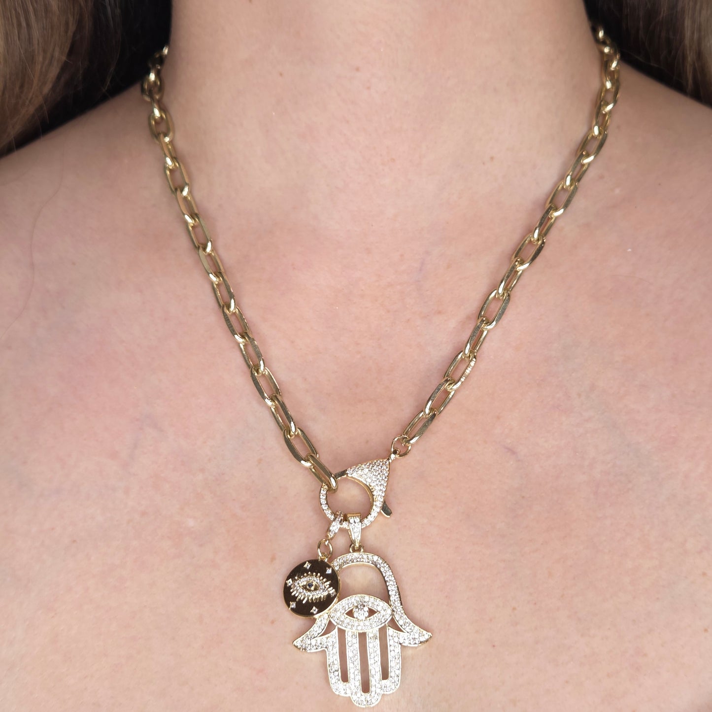 Hamsa Evil Eye Necklace