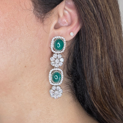 Faux Emerald and Zircon Choker Set