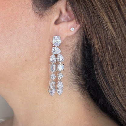 Crystal Cascade Multi-Layer Necklace Set