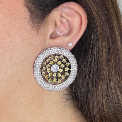 Zircon Studded Round Studs