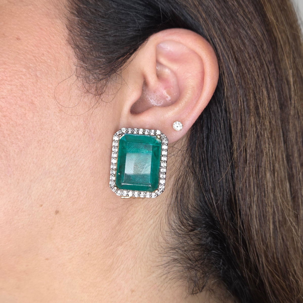 Emerald Doublet Studs