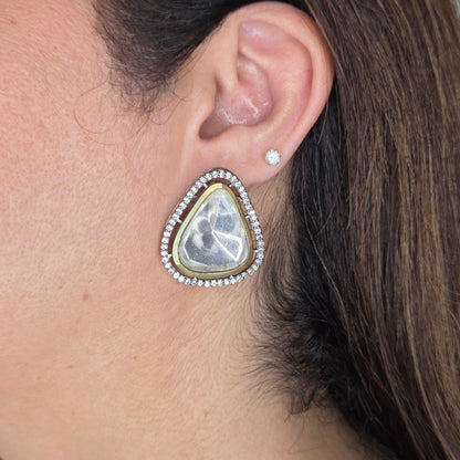 Teardrop Kundan Halo Everyday Studs