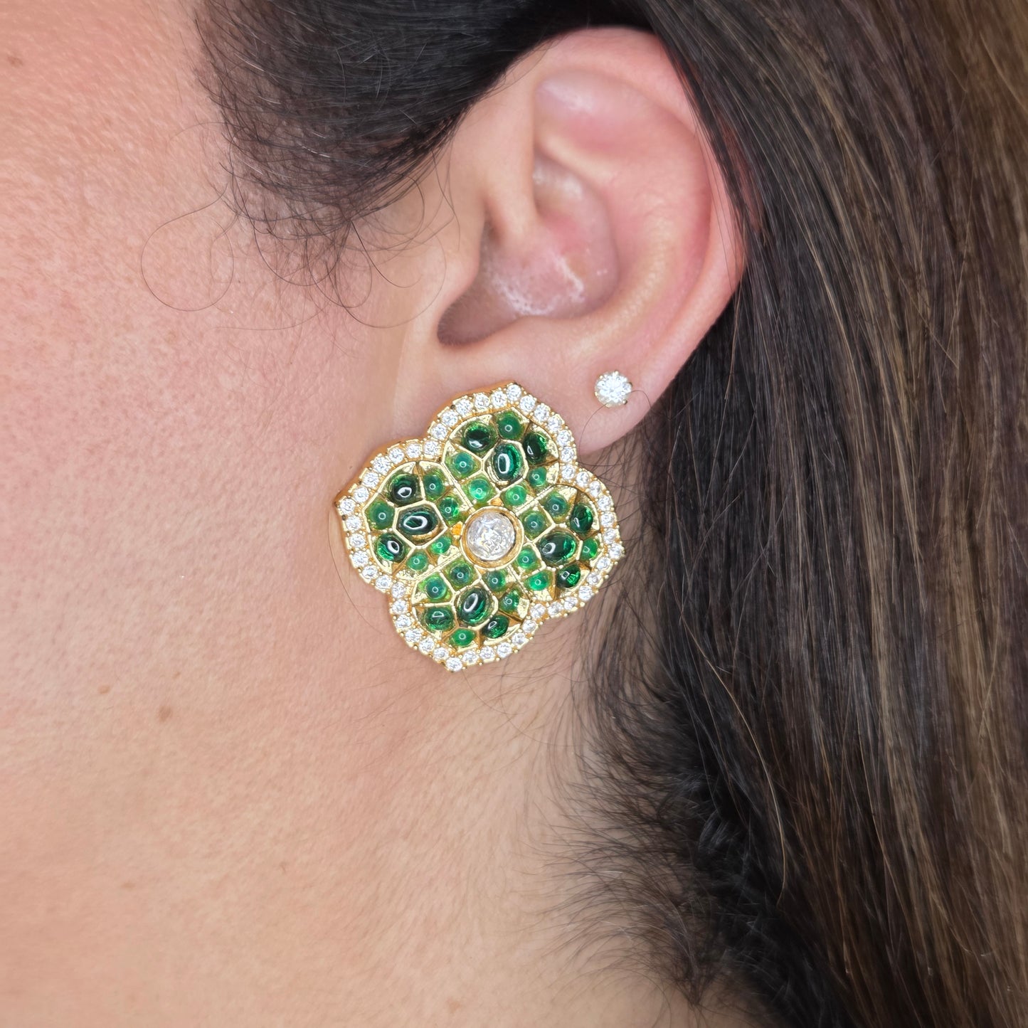 Classic Kundan Stud Earrings