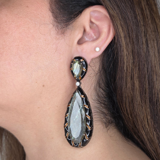 Teardrop Doublet Danglers with Enamel