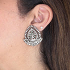 Oxidised Leaf Stud Earrings