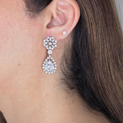 Crystal Teardrop Zircon Earrings