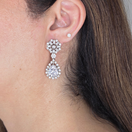 Crystal Teardrop Zircon Earrings