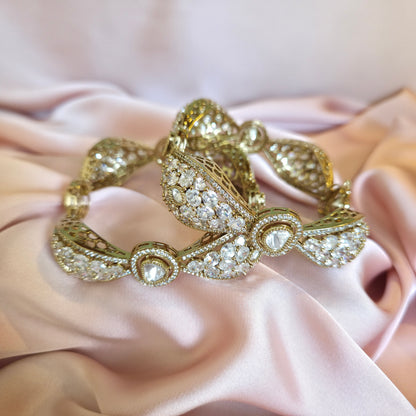 Polki Studded Statement Bangle Set