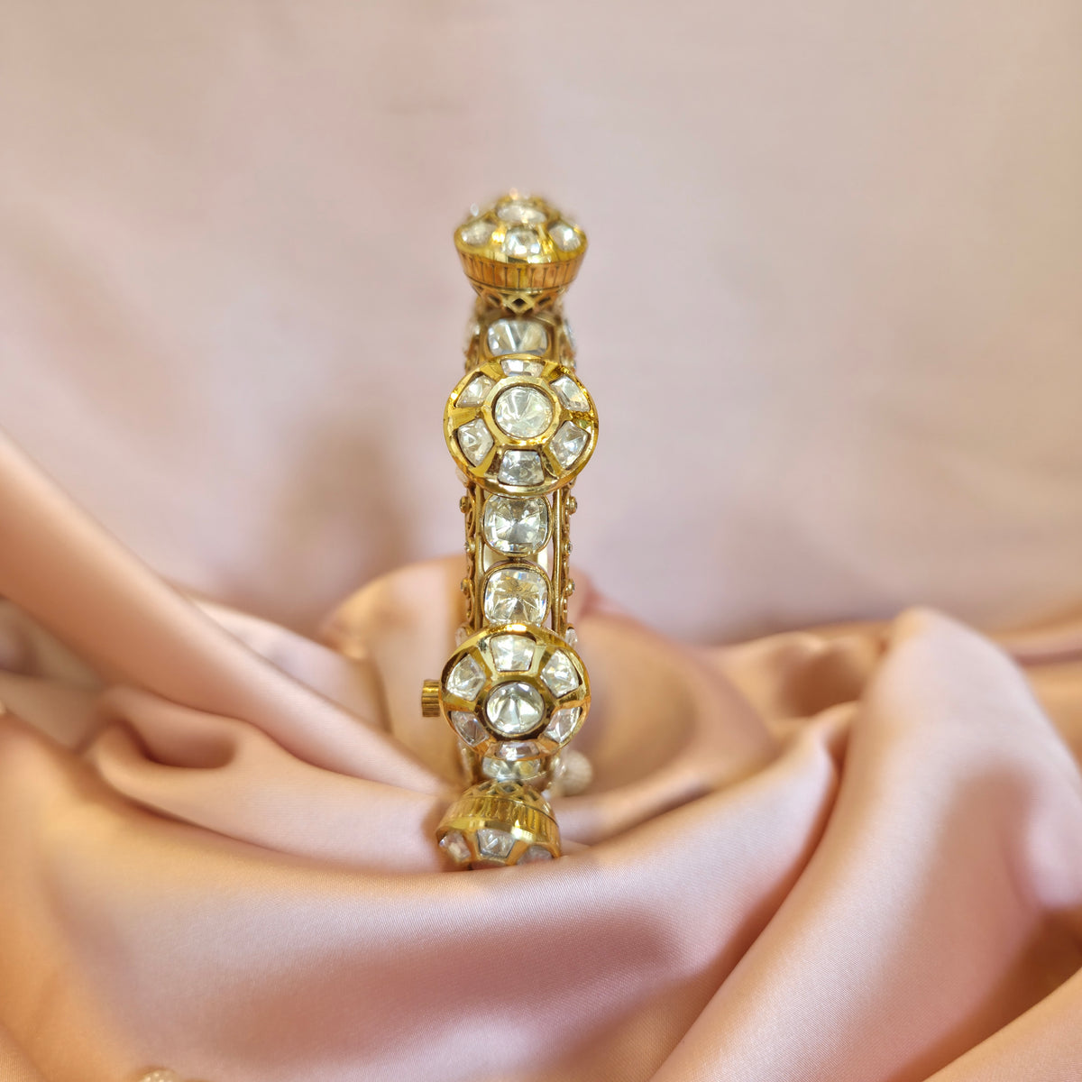 Moissanite Polki Bloom Cluster Bangle