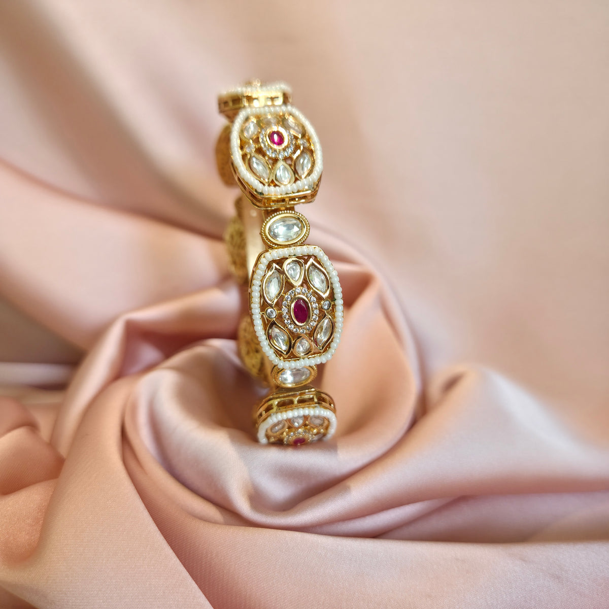 Ruby Kundan Traditional Bangle