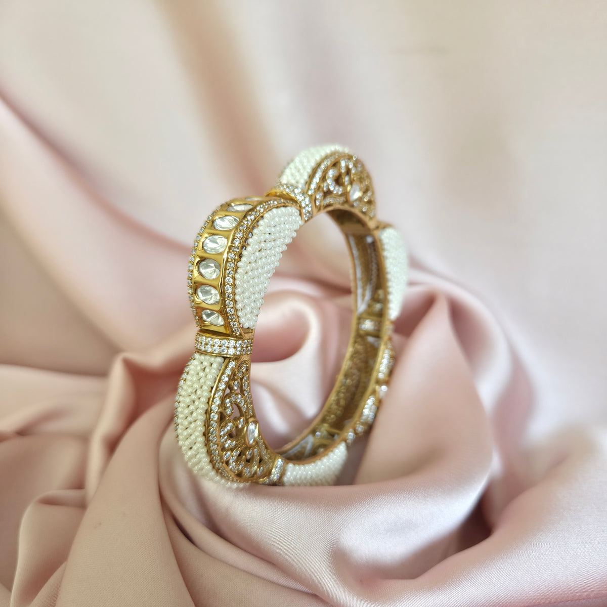 Pearl Kundan Heritage Bangle