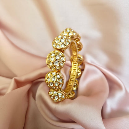 Moissanite Polki Round Motif Bangle