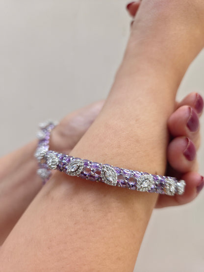 Lavender Bloom Zircon Bangle Set of Two
